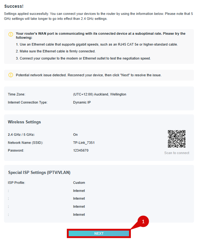 TP-Link setup complete
